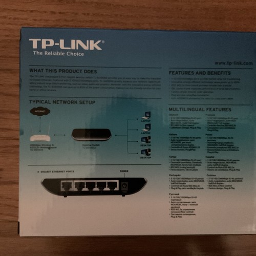 TP-Link TL-SG1005D 5-port Gigabit Desktop Switch 1000Mbps - Zdjęcie 3 z 5