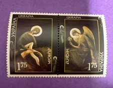 Ukraine 2003 - MNH Scott 499. Europa. Virgin Mary w/ Dove, Guardian Angel.