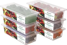Produce Saver Containers for Refrigerator (6 Pack) - 1.5L Fruit Storage Containe
