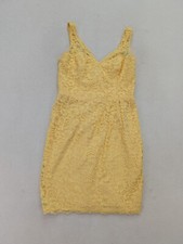 David's Bridal Women's Dress Size 10 Yellow Lace Sheath Cocktail