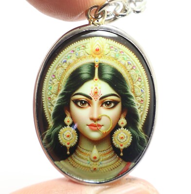DURGA BIG PENDANT PARVATI KALI UMA DEVI 3 EYED AMBIKA GODDESS SHAKTI OM LOCKET