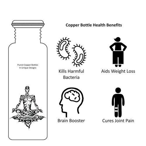 Copper water bottle Pure - Picture 3 of 3