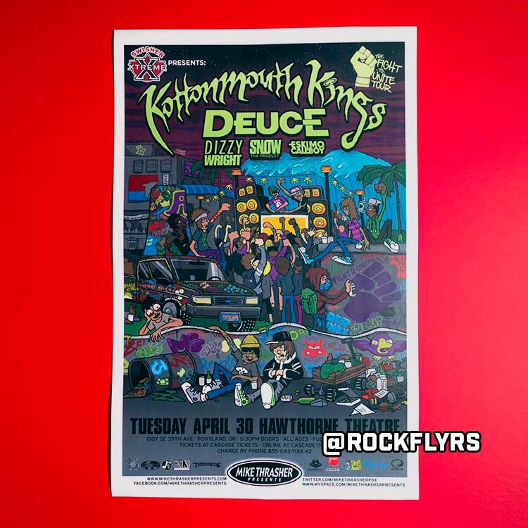 KOTTONMOUTH KINGS 2013 Concert Promo 11x17 Street Poster.  Portland OR