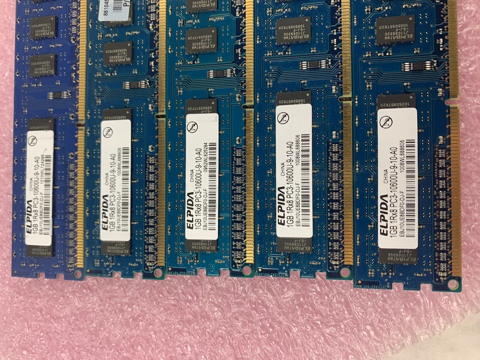 Lot( 10 ) 1GB Elpida EBJ10UE8BDF0-DJ-F 1Rx8 PC3-10600U-9-10-A0 RAM 497156-B88 - Image 3 of 4