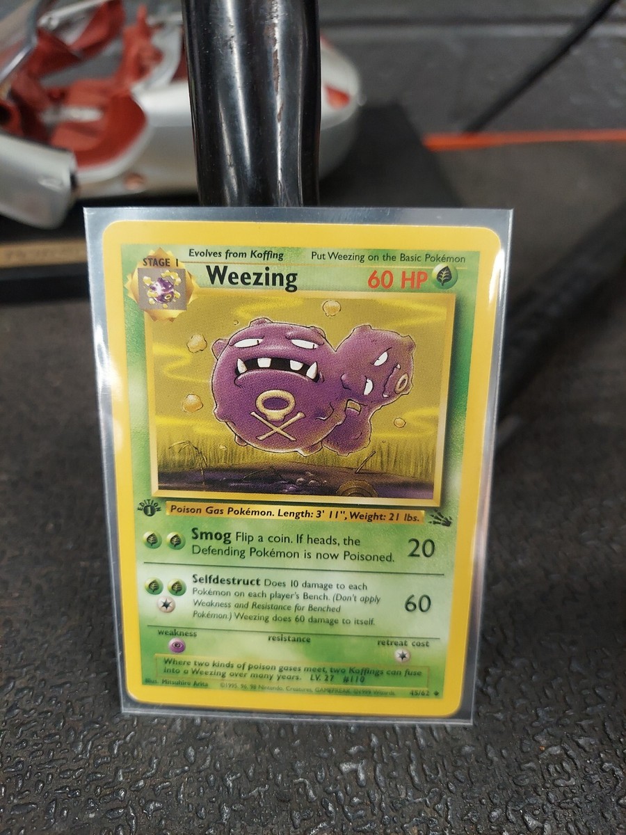 first edition weezing pokemon card Team Rocket No 14/82 Dark Holo German 7 Pokmon TCG Weezing Fossil 45