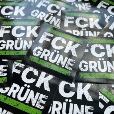 FCK GRÜNE Aufkleber 5,2 cm FUCK GRN Klima CO2 E-Auto Ampel Bundesregierung