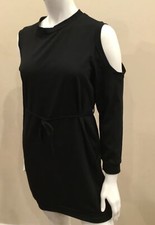 Black Cut Out Shoulder Body Dress Size Small