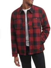 GH Bass & Co Wool Blended Lined Jacket Red Black Plaid XL /A34