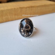 Nice Turritella Agate Gemstone Ring 925 Sterling Silver Unique Style Ring PG5531