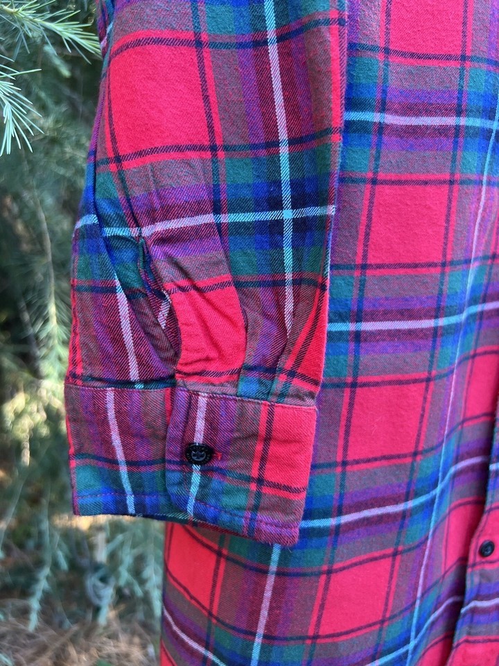LRL RALPH LAUREN Size Small Womens Sleep Shirt Red Plaid Cabin Gold lrl-ralph-lauren-size-small-womens-sleep-shirt-red-plaid-cabin-gold