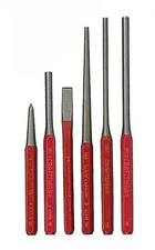 CRAFTSMAN Punch & Chisel Set 6 pc Red USA 1336