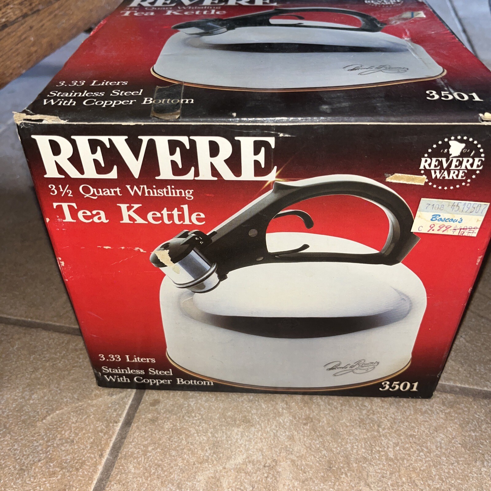 NOS revere ware Copper bottom 3 1/2 Qt Tea Kettle 3501 eBay