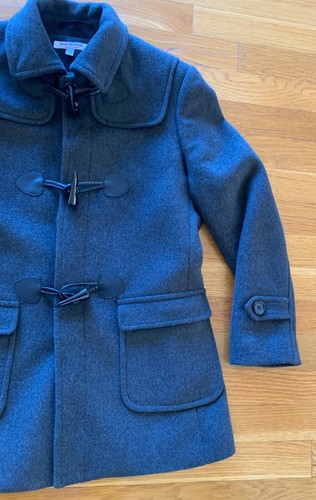 ISAAK MIZRAHI Big Boy Kids Sz 12 Gray Outerwear Wool Over Coat Jacket Pockets - Picture 3 of 12