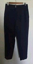 Ann Taylor Navy Blue Wool Pleated Front Pants Size 8 Great Condition
