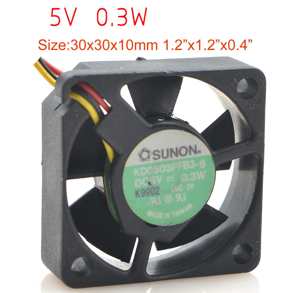 New SUNON Cooling Fan  KD0503PFB3-8 5V 0.3W 3010 30x30x10mm 1.2"x1.2"x0.4" - Image 4 of 4