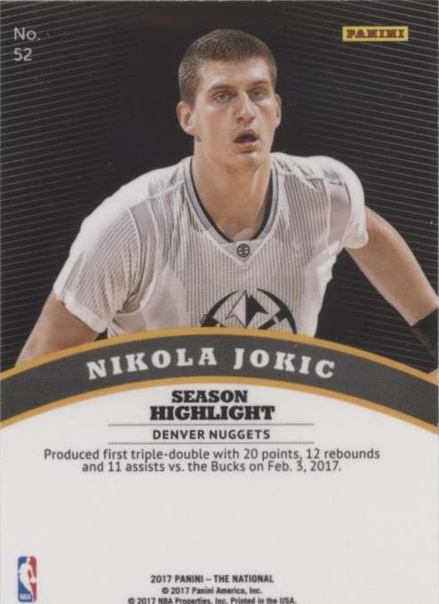 2017 Panini National Convention - Nikola Jokić #52 for sale | eBay