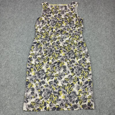 Boden Kleid Eu 38 UK 12 U8 6 M Blumenmuster Seide Viskose Sheath Abigail WH672 M