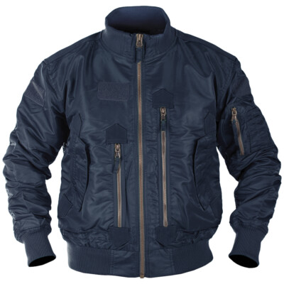Mil-Tec US Tactical Flight Jacket Mens Nylon Bomber Windblocker Travel Dark Blue