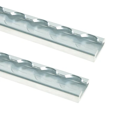 2x 2m Airlineschiene LOADCARE aus Alu Zurrschienen Slim eckig flach Light blank