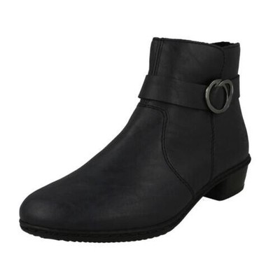 Ladies Rieker Y0775 Ring Detailed Heeled Ankle Boots