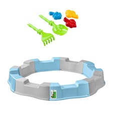 PAFEN Sandkasten Kunststoff Ø 160 Sandbox Rund 5 Sandspielzeug Grau/Blau