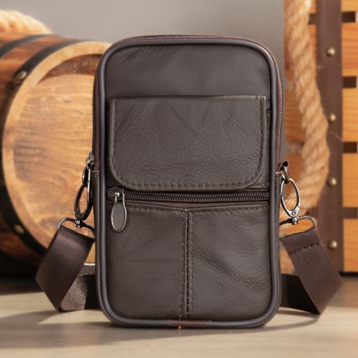 Herren Leder Schultertasche Klein Crossbody Gürteltasche Reise Mehrere Taschen