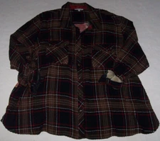 NWT John Mark Black/Brown/Red GAUZY Plaid Front/FLORAL Back Tunic Top 3X GREAT