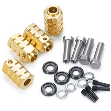 FLYXM 12mm Brass Wheel Spacer +20mm Extension Wheel Hub Hex for TRX4 1/10 RC Car