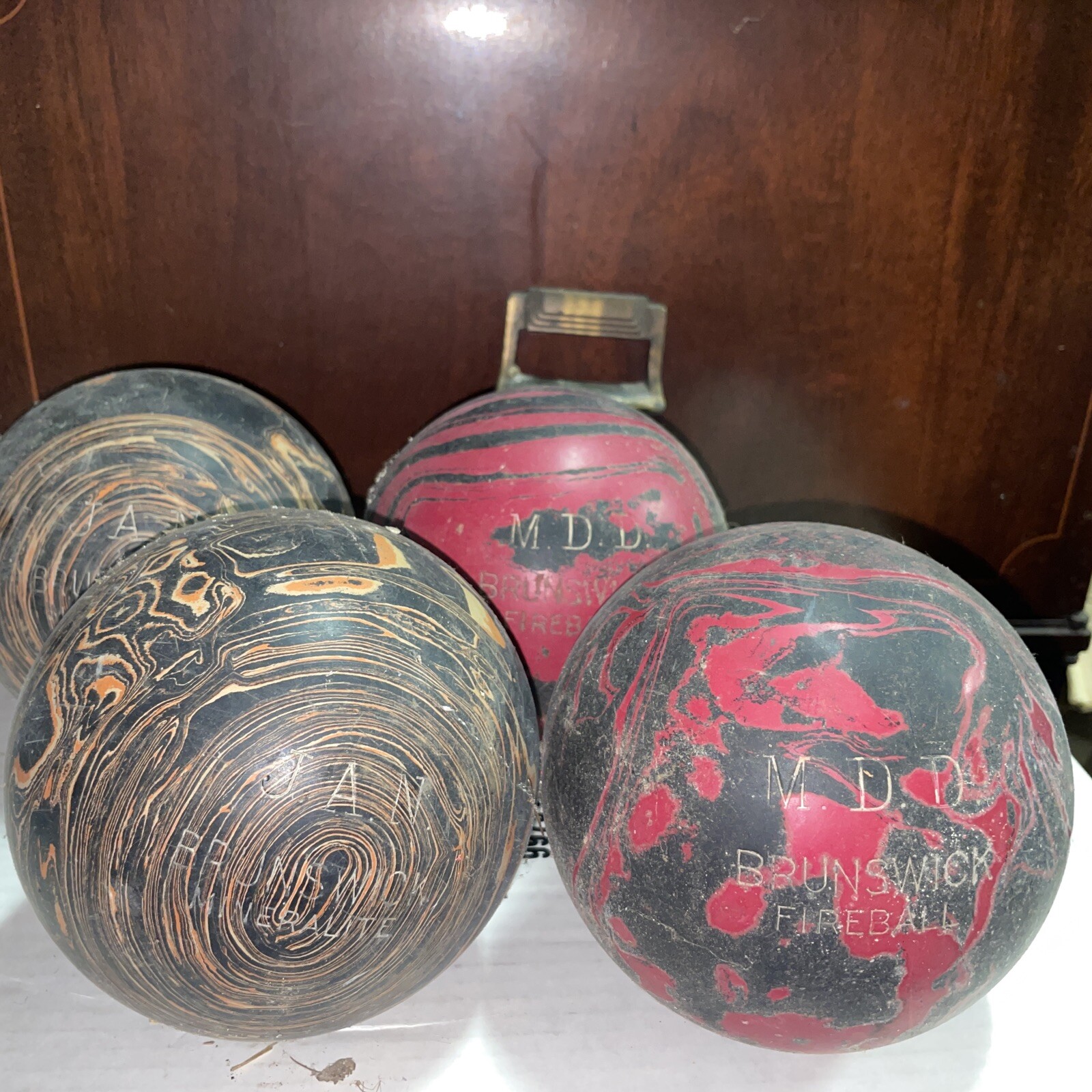 Vintage Brunswick Duckpin Bowling Balls Fireball 5” 3.5oz eBay