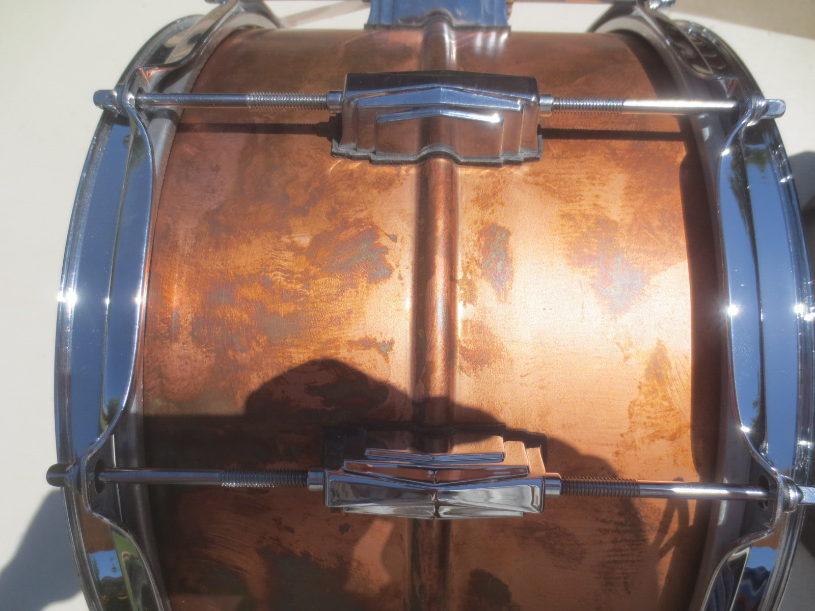 Ludwig Copper Phonic Raw Copper Snare Drum w Imperial Lugs 8" x 14" Humes Berg
