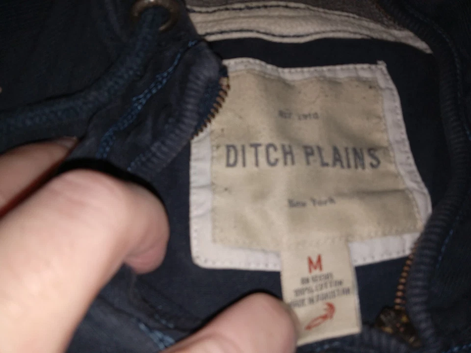 Sudadera pulóver con capucha azul marino lisa Ditch mediana Foto 3 de 4