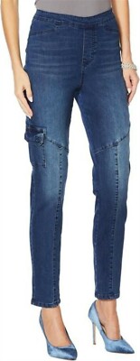 DG2 Diane Gilman Stretch Twill Cargo Jegging Basic INDIGO PL NEW 668-088 DG2 Diane Gilman Stretch Twill Cargo Jegging Basic INDIGO PL NEW 668-088