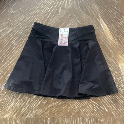NWT Halara Cloudful Air Flare Tennis Skort W/ Mesh Cutout Pockets Black Small