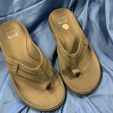 Reef Mens Cushion Phantom 2.0 LE Leather Slate Grey On Grey Stitching Sz 10