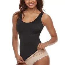 RED HOT by SPANX® Flipside Firmers 4-Way Tank Top XL Black Nude Shapewear #1873