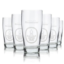 6x Altenm&uuml;nster Glas 0,5l Bierglas Willi Becher Pokal Reliefschliff Gl&auml;ser Set