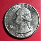 1935 US Washington SILVER Quarter! Philadelphia Mint! Choice AU! Old US Coin!