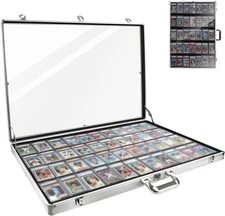 34 in X 22 in Silver Card Show Display Case Large Aluminum, Trading Card...