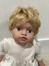 Soft Body Baby Doll KF-047 Blonde Wavy Hair Vinyl Head Cloth Body w/ Outfit