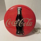 Vintage  1995 Coca Cola Coke 12" Lighted Round Red Button Sign Telephone Phone