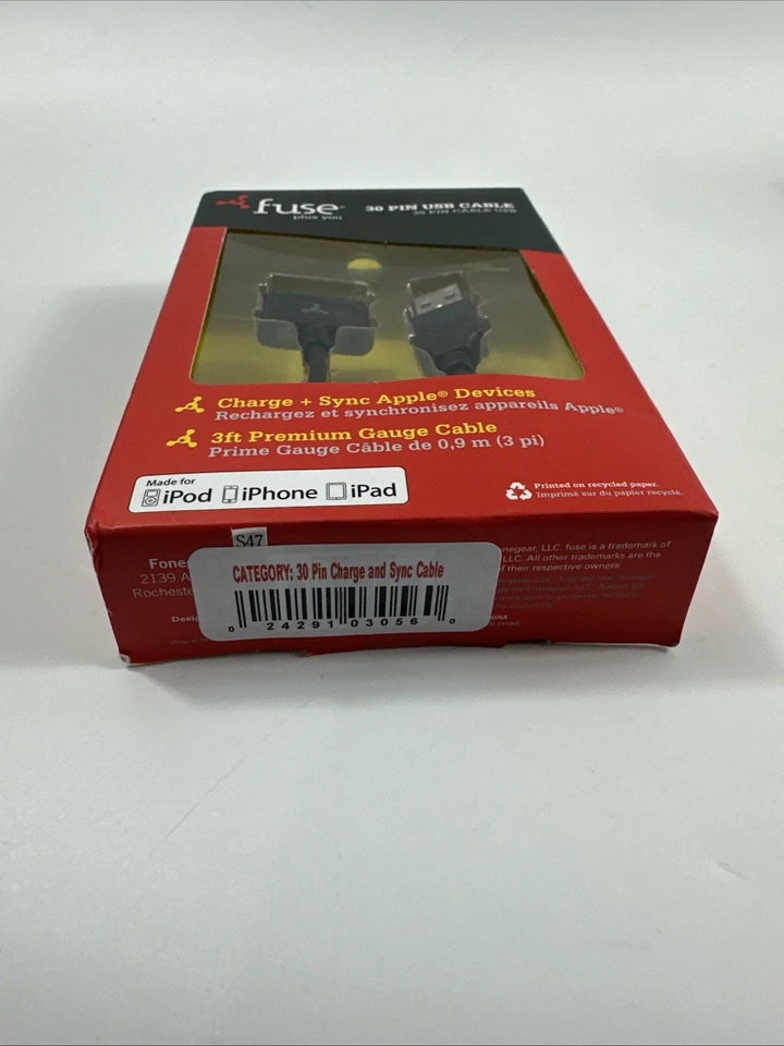 Fuse 30 Pin USB Cable for ipod, iphone, ipad 30 pin adapter - Image 3 of 4