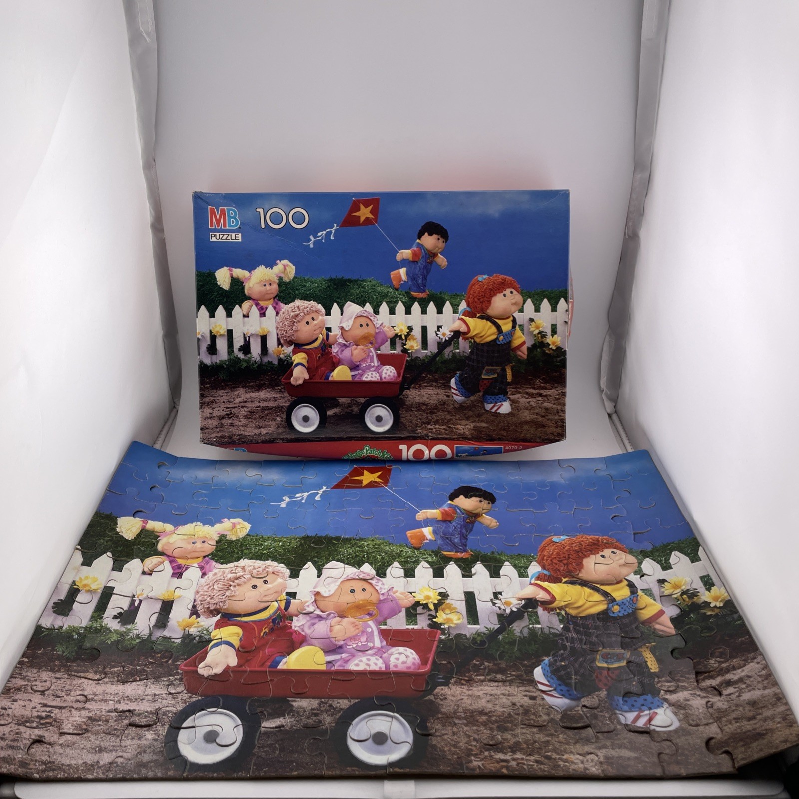 Milton Bradley Cabbage Patch Kids Playing Wagon 1990 100 Piece Puzzle Rare