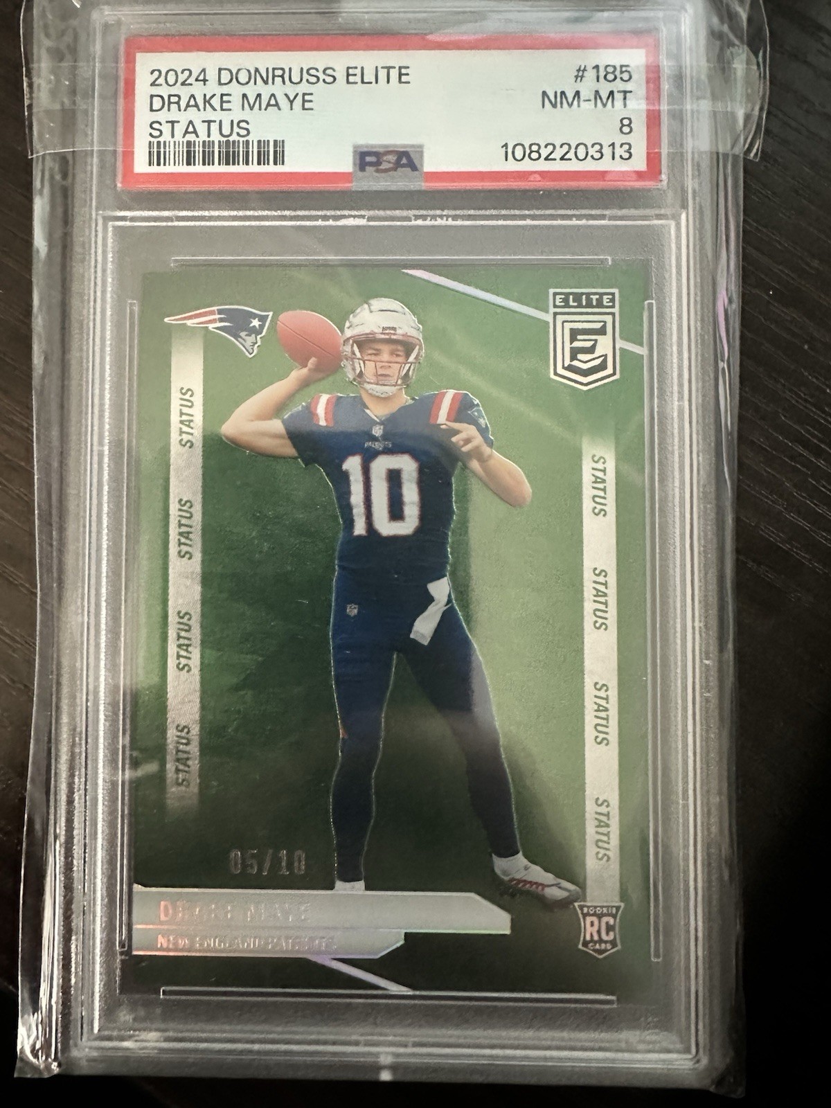 DRAKE MAYE 2024 DONRUSS ELITE STATUS GREEN SSP ROOKIE # 5/10