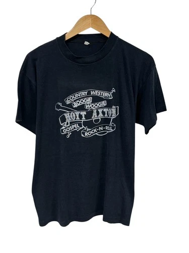 Hoyt Axton Country Western Concert Tour Tee Siz 1980s vintage concert t-shirt, vintage, size L, single stitch, B+ condition