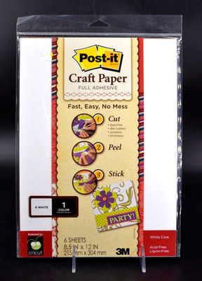 Post It Craft Paper Full Adhesive 8.5'' X 11  White 1 Pack Sealed 6 Sheets