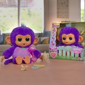 Fingerlings Care n Cuddles Interactive Baby Monkey, Sunny - Purple