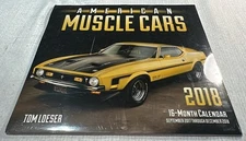 American Muscle Cars 2018 16-Month Calendar 12"X12" Sept.'17-Dec.'18(NEW-Sealed)