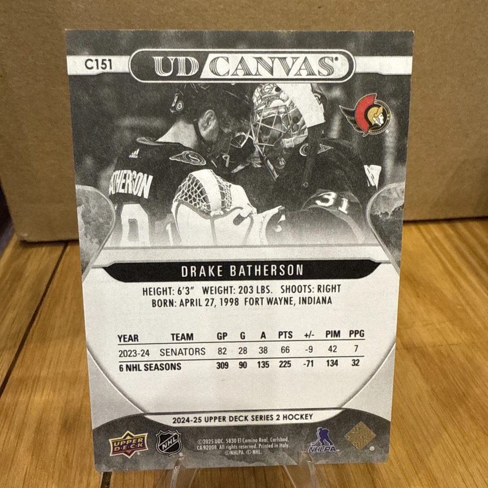 2024-25 Upper Deck UD Canvas #C151 Drake Batherson Ottawa Senators - Image 2 of 2