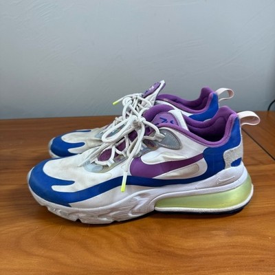 Nike Air Max 270 React White Berry Royal Men's CW0630-100 Size 8 Sneaker Shoe
