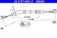Neu - Ate 24.3727-0401.2 Seilzug, Feststellbremse FüR MERCEDES-BENZ